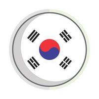 South Korean national flag shield round Badge element vector