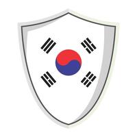 South Korean national flag shield Badge element vector