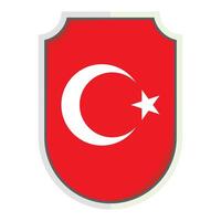 Turkey national flag shield Badge element vector