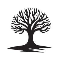 Simple Tree Without Leaves Silhouette Vectors for Website Design