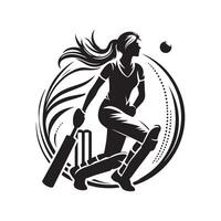 Exciting Cricket Player Silhouette Vectors for Event Branding