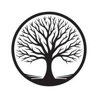 Modern Tree Without Leaves Silhouette Graphics for Designers vector