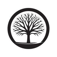 Tree Without Leaves Silhouette for Minimalist Designs vector