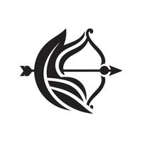 Artistic Bow and Arrow Silhouettes for Digital Art vector
