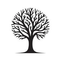 Nature-Based Tree Without Leaves Silhouette for Design vector