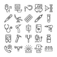Medical Healthcare Related Outline Icon Set Used For Website Design And App Development Illustration On An Isolated White Background vector
