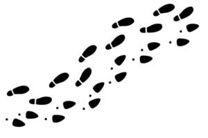 Traces of a man and a woman walking together in one direction, the path of tracing traces. vector