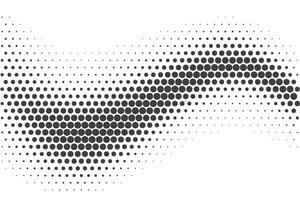 Halftone pattern wavy background. Half tone gradient fade. Abstract geometric border shape. Simple black dynamic curved illustration on white backdrop. vector