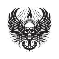 Scorpion Wings with Skull for Graphic Art Projects vector