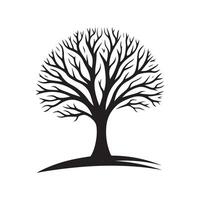 Simple Tree Without Leaves Silhouette for Graphic Use vector
