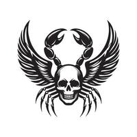 Scorpion Wings and Skull for Web Design vector