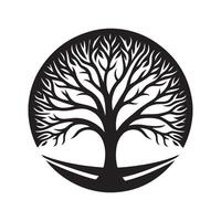 Versatile Tree Without Leaves Silhouette for Icon Design vector