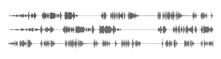 Audio waveform, music wave elements vector