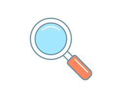 Clean, modern magnifying glass icon. Perfect for websites, apps, or presentations needing a search, explore, or discovery element. Versatile design suitable for various projects. vector