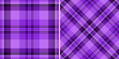 Fabric seamless of plaid texture tartan with a pattern check textile background. Set in night colors for herringbone patterns in fashion and design. vector