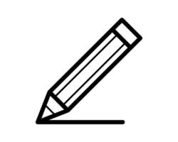 Bold, minimalist pencil icon drawing a line. Perfect for websites, apps, or educational materials needing a clean, modern design. Use as a symbol for writing, drawing, creativity, or editing. vector