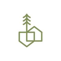 tiny house architecture line logo design vector