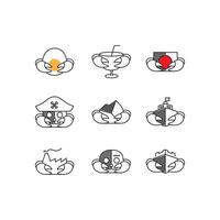 crabs set icon line simple logo design vector