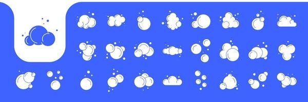 bubble foam set collection icon design vector