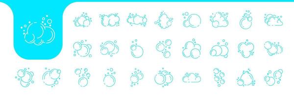 bubble foam line art set collection icon design vector