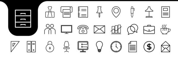 office equipment icon lines minimal collection design vector