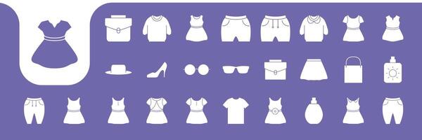 toddler clothes flat icon set collection design vector