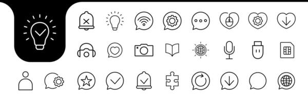 bubble chat line icon set collection design vector
