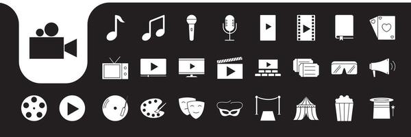 entertaiment flat icon set collection design vector