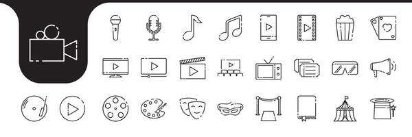 entertaiment line icon set collection design vector
