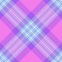 Morado pattern textile check, bold tartan plaid . Tee texture fabric seamless background in violet and cyan colors. vector