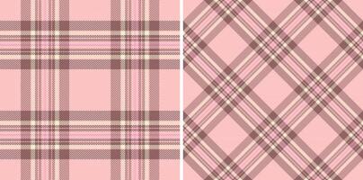 Two charming pink plaid patterns, perfect for textile designs, scrapbooking, or website backgrounds. A classic and versatile design featuring subtle variations in pink and beige tones. vector