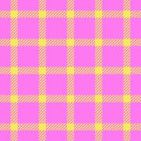 Checkered tartan fabric, new pattern textile seamless. Sensual check background plaid texture in magenta and yellow colors. vector
