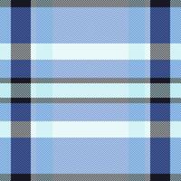 Advertising plaid textile tartan, stripe pattern texture fabric. Fit check background seamless in blue and white colors. vector