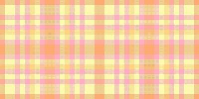 Pastel background fabric, punk seamless pattern check. Party textile plaid texture tartan in yellow and red colors. vector