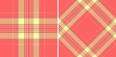 Texture check of tartan pattern textile with a plaid seamless fabric background. Set in rainbow colors. Graphic design detailed editable swatch. vector