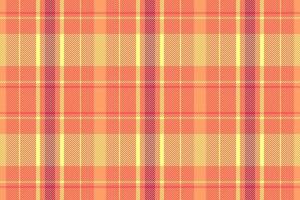 Outline seamless pattern , symmetry textile plaid fabric. Napkin texture tartan background check in red and orange colors. vector