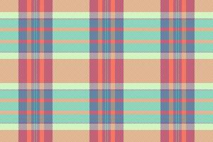 Harmony fabric pattern plaid, 1950s background textile check. Many tartan seamless texture in light and red colors. vector