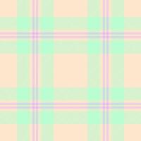 Refresh fabric tartan plaid, stitch background check pattern. Decorate seamless texture textile in light and blanched almond colors. vector