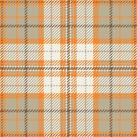 Velvet plaid texture tartan, variation textile pattern seamless. Window fabric background check in orange and pastel colors. vector
