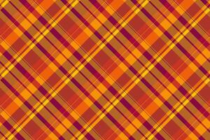 Stripped plaid fabric seamless, quiet background check . Foot tartan texture pattern textile in red and orange colors. vector