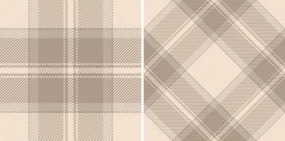 Elegant neutral plaid patterns, perfect for textile design, apparel, or website backgrounds. Two distinct yet harmonious styles offer versatility for various projects. vector