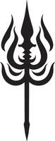 Simple black silhouette of the Trident Trishula. vector
