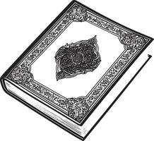 an old book with ornate design on it vector