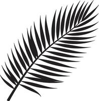 Elegant black silhouette design of a palm branch symbolizing victory and peace vector