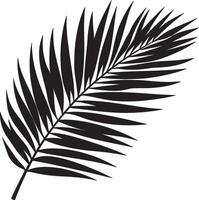 Minimalistic black silhouette of a palm branch, representing victory and peace. vector