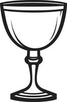 Black outline illustration of a chalice for communion. vector