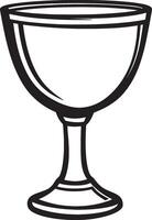Outline of a chalice for communion, depicted in black style. vector