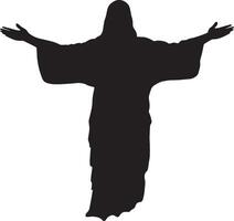 jesus silhouette silhouette on a white background vector