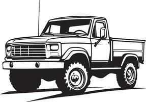 Black illustration of a truck outline. vector