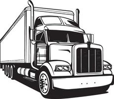 Minimalist truck outline in black style. vector